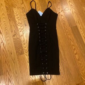 Hot and Delicious sexy black sleeveless Mini dress large (stretchy material) (a)
